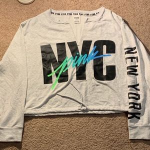 VS Pink cropped NYC sweatshirt